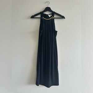 Michael Kors - Gold Neck Bar Halter Midi Dress in Navy XS